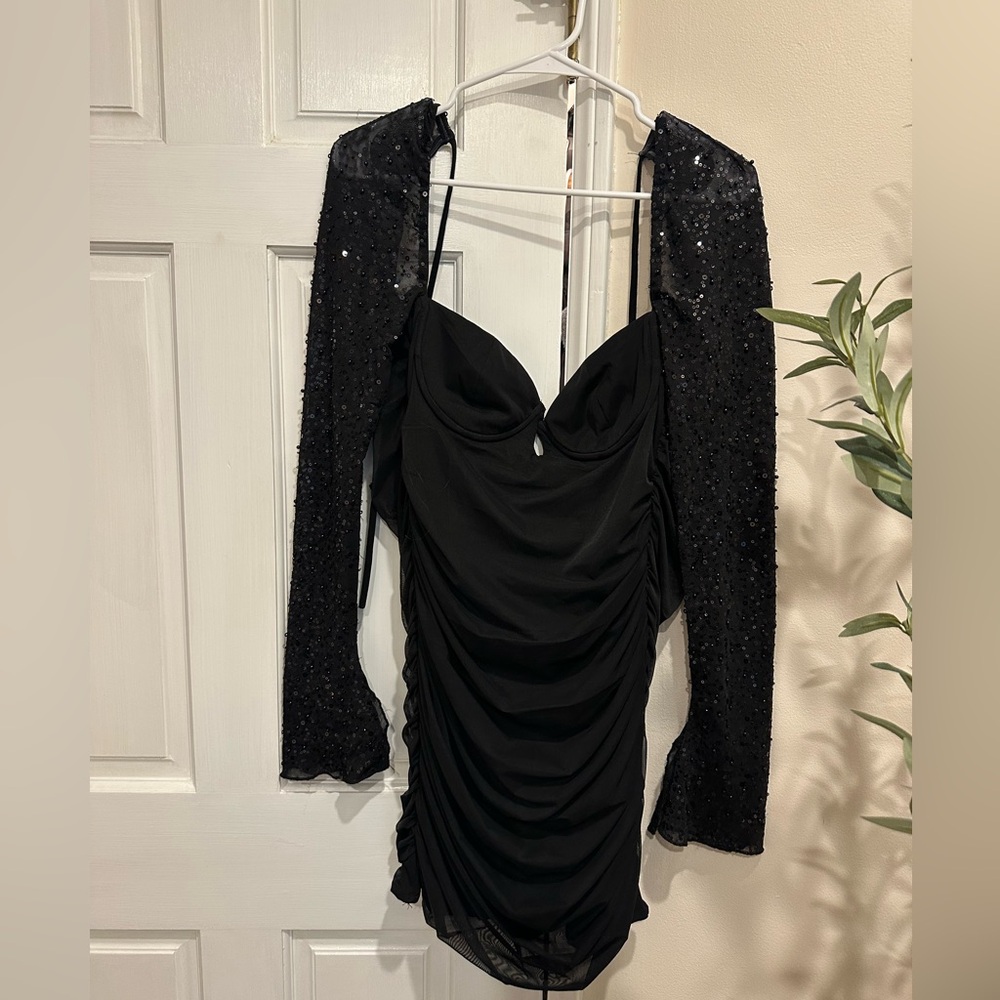 White fox sequin dress